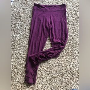 Victoria secret sport maroon mesh detail crop leggings lrg